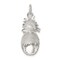 Sterling Silver Pineapple Charm Pendant Fruit Jewelry 25mm x 12mm
